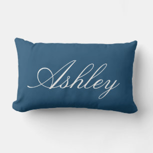 COUSSIN RECTANGLE CLASSIQUE MODERNE PERSONNALISÉ NOM TEAL FONCÉ STYL
