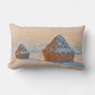 Coussin Rectangle Claude Monet - Meules, Effet de Neige, Le Matin