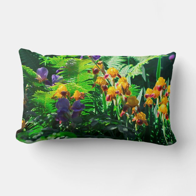 Coussin Rectangle Claude Monet Type Stylisé Jardin Iris (Recto)