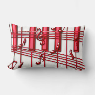 COUSSIN RECTANGLE CLAVIER DE PIANO ROUGE