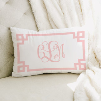 Coussin Rectangle CLM Clé rose grecque Clé Monogramme
