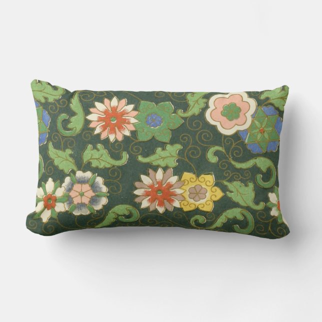 Coussin Rectangle Cloisonne Chine Patter Asiatique Oriental (Recto)