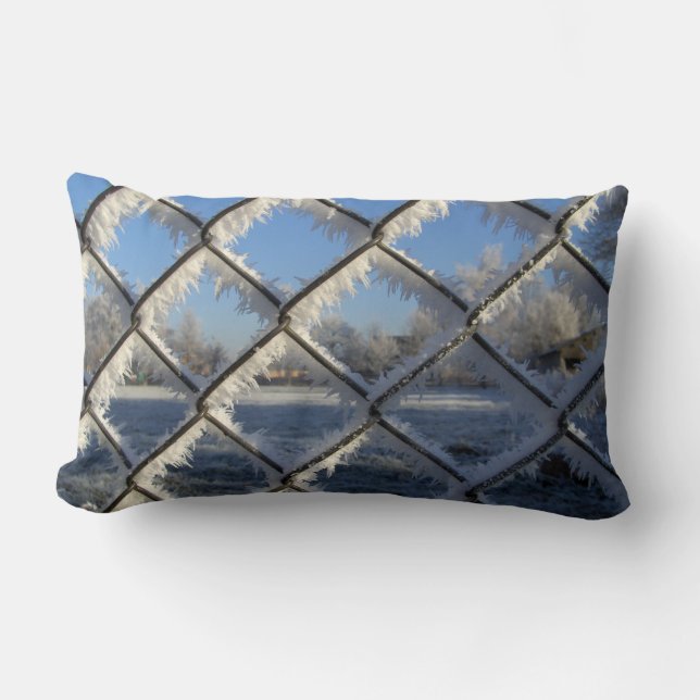 Coussin Rectangle Clôture gelée (Recto)