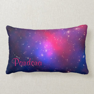 Coussin Rectangle Cluster de Pandora rose et bleu personnalisé