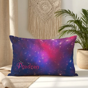 Coussin Rectangle Cluster de Pandora rose et bleu personnalisé