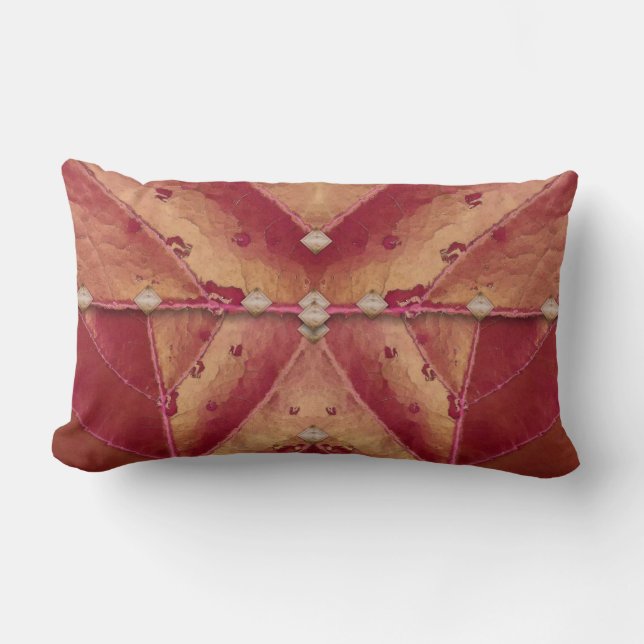 Coussin Rectangle Clutch rouge et or chaud (Recto)