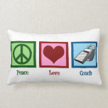 Coussin Rectangle Coach Peace Love<br><div class="desc">Un signe de paix,  un coeur et un sifflet pour l'entraînement sportif.</div>