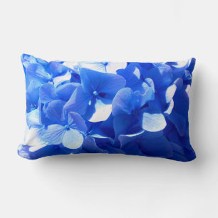 Coussin Rectangle Cobalt bleu floral élégant bleu hydrangées