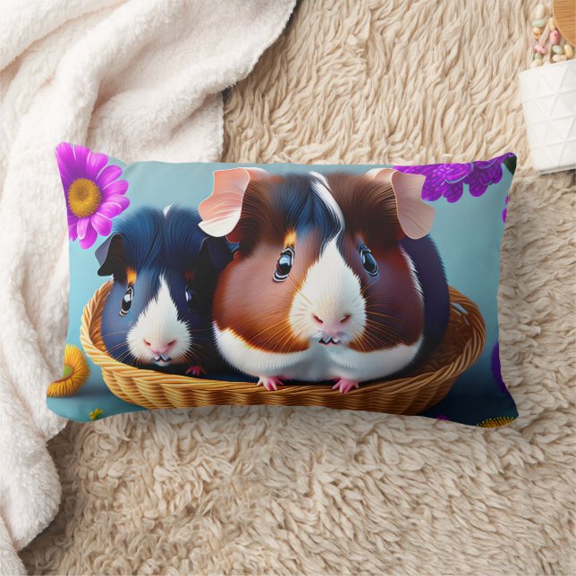 Coussin Rectangle Cochons d'Inde amusants et mignons  (Couverture)
