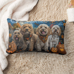Coussin Rectangle Cockapoo Halloween Épouvantable