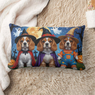 Coussin Rectangle Cocker Chiens espagnols Citrouille Halloween Funny