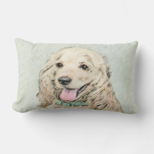 Coussin Rectangle Cocker Spaniel Buff Peinture - Art Chien original