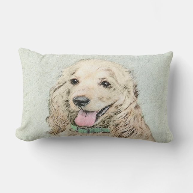 Coussin Rectangle Cocker Spaniel Buff Peinture - Art Chien original (Recto)