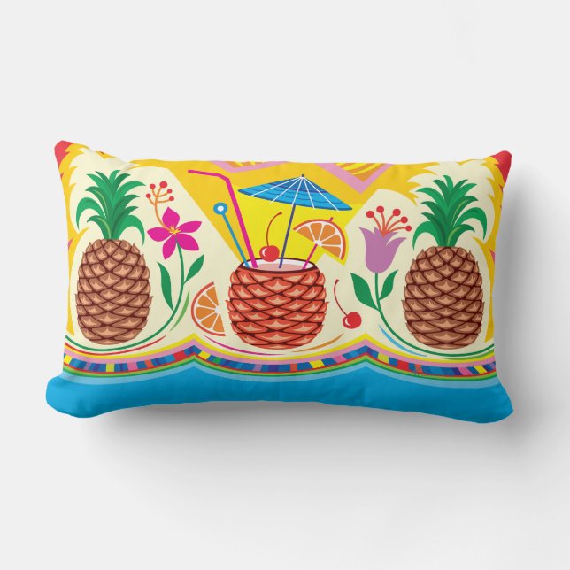 Coussin Rectangle Cocktail tropical à l'ananas (Recto)