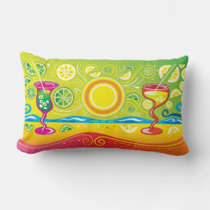Coussin Rectangle Cocktails de plage citron vert