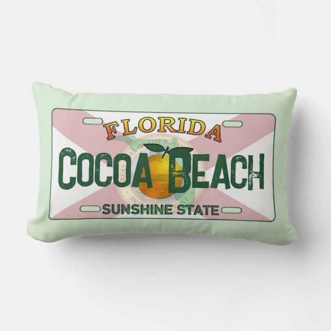 Coussin Rectangle Cocoa Beach Florida plaque d'immatriculation couss (Recto)