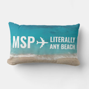 Coussin Rectangle Code de l'aéroport personnalisé de l'amiral de vac