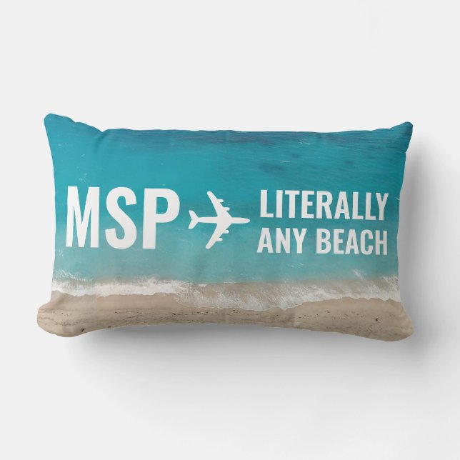 Coussin Rectangle Code de l'aéroport personnalisé de l'amiral de vac (Recto)