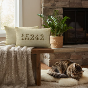 Coussin Rectangle Code postal Vintage personnalisé