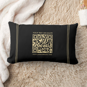 Coussin Rectangle Code QR Modèle Black & Gold personnalisé
