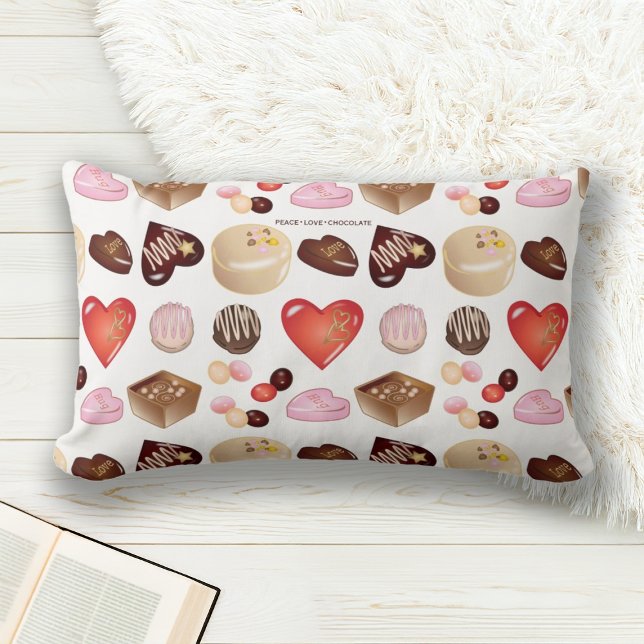Coussin Rectangle Coeur chocolat moderne personnalisé (Créateur téléchargé)