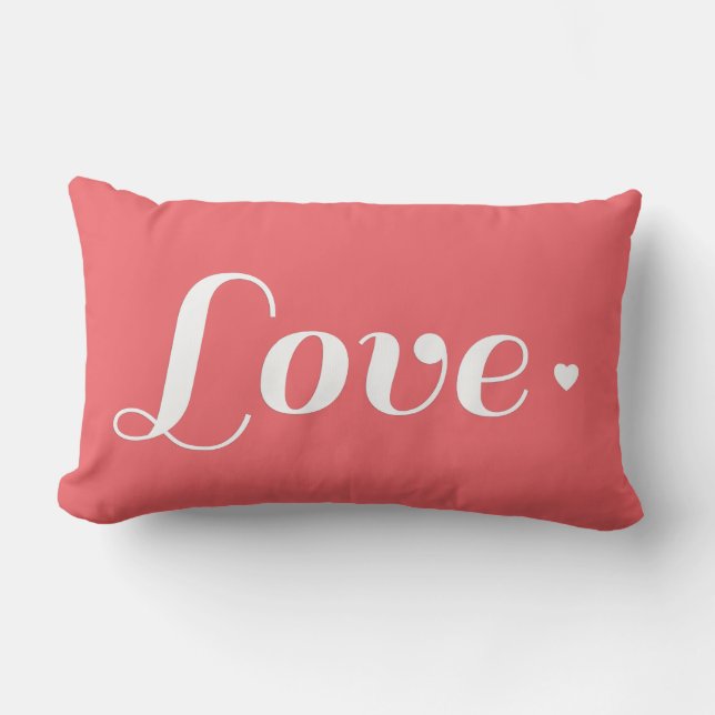 Coussin Rectangle Coeur d'amour du corail (Recto)
