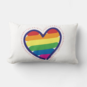 Coussin Rectangle Coeur d'amour gay pride