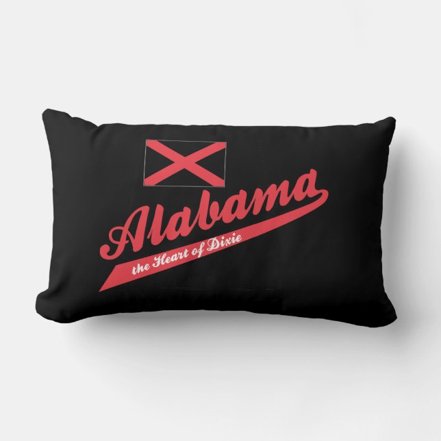 Coussin Rectangle Coeur de Dixie en Alabama (Recto)