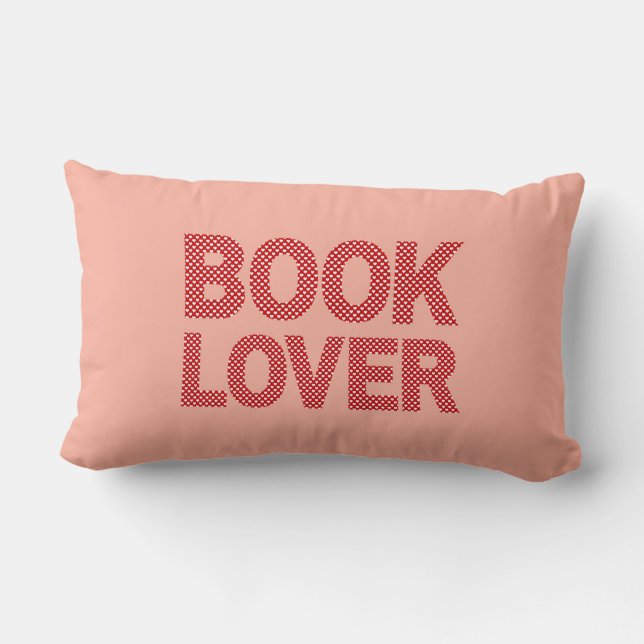 Coussin Rectangle Cœur de lectrice pêche  (Verso)