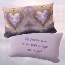 Coeur d'or victorien avec fleurs lilas, vintage