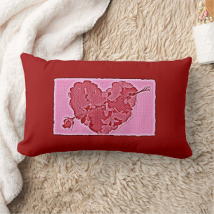Coussin Rectangle Coeur du Rose