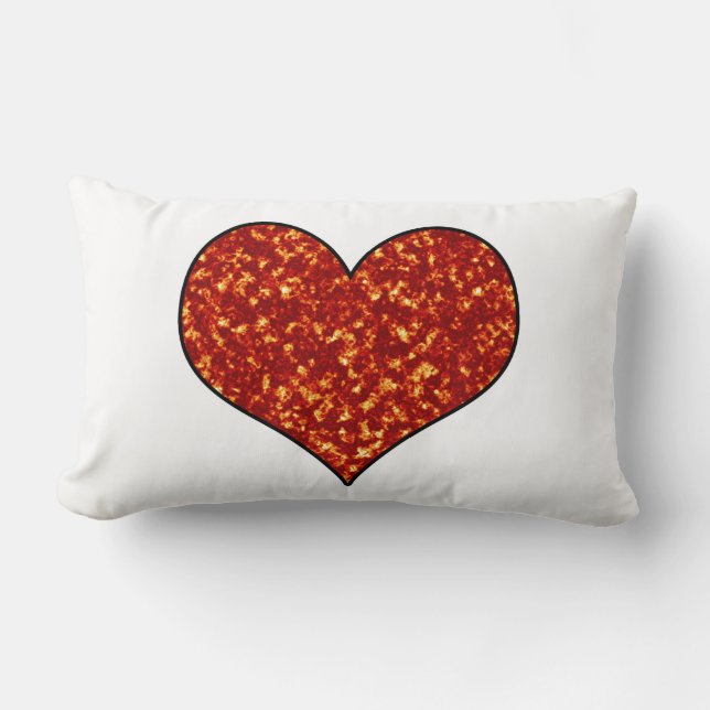 Coussin Rectangle Coeur en feu (Recto)