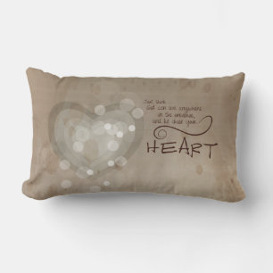 Coussin Rectangle Coeur Encouragement Religieux, Grunge