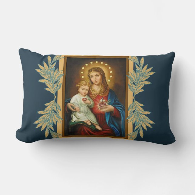 Coussin Rectangle Coeur impeccable et douleureux Mary (Recto)