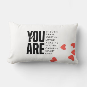 Coussin Rectangle Coeur rouge Inspirational Svg Self Love