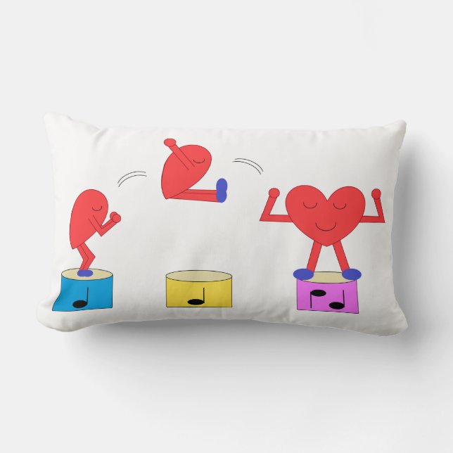 Coussin Rectangle Cœur sautant d'amour :  Blanc (Recto)