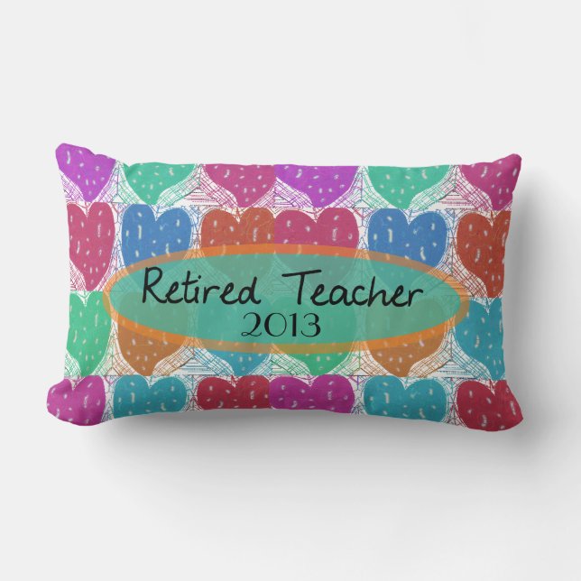 Coussin Rectangle Coeurs Artsy retirés 2013 de professeur (Recto)