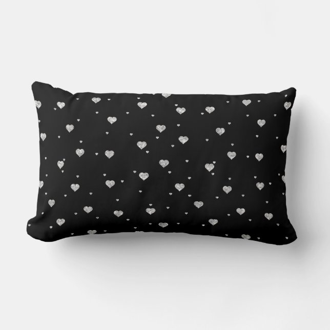 Coussin Rectangle Coeurs de Parties scintillant blanche Motif sur no (Recto)