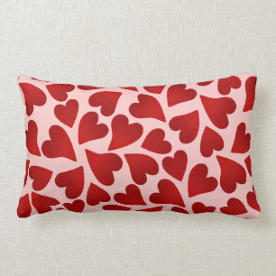 Coussin Rectangle Coeurs rouges doux le jour rose de Valentines