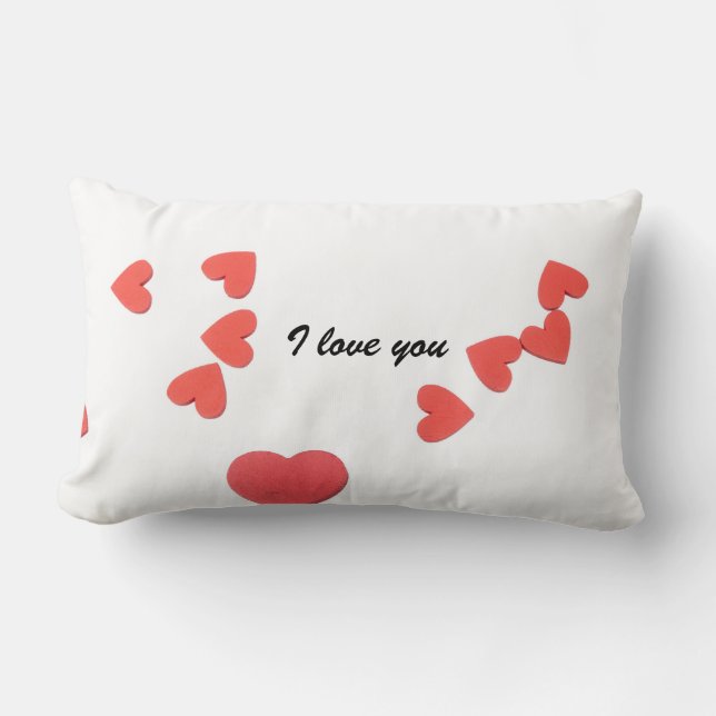 Coussin Rectangle Coeurs rouges pour l'amour le jour de la Saint Val (Recto)