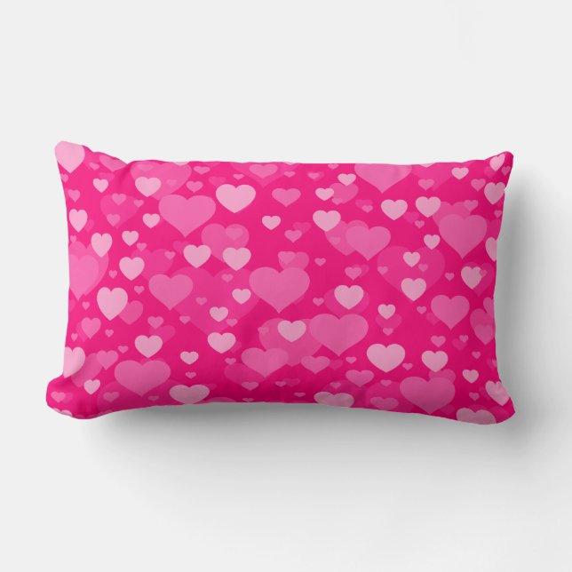 Coussin Rectangle Coeurs sur le rose Girly (Recto)
