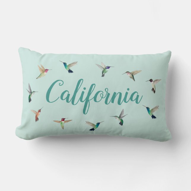 Coussin Rectangle Colibri de Californie (Recto)