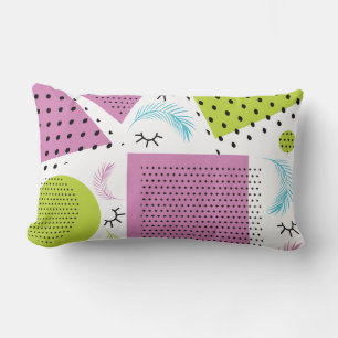 Coussin Rectangle Collage Coloré Formes Géométriques Cils