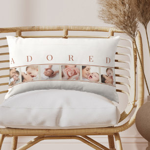 Coussin Rectangle Collage de photos de bébé ADORÉS pour une nurserie