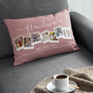Coussin Rectangle Collage de photos élégant et personnalisé de grand