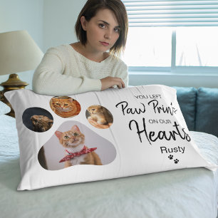 Coussin Rectangle Collage de photos empreintes de pattes élégantes e