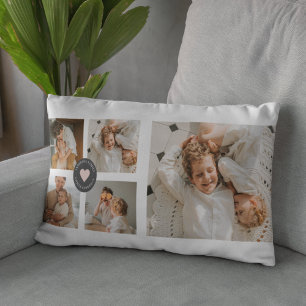 Coussin Rectangle Collage moderne Cadeau photo de famille personnali