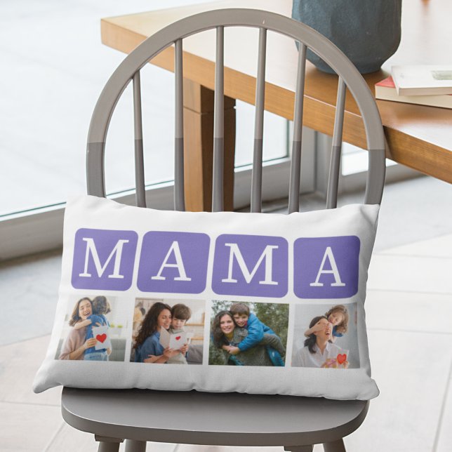 Coussin Rectangle Collage of Photos of children, Gift for Mom (Créateur téléchargé)
