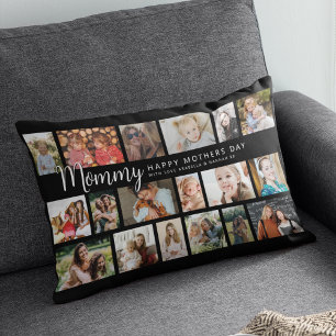 Coussin Rectangle Collage personnalisé Maman 18 Photos
