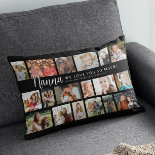 Coussin Rectangle Collage personnalisé Nanna 18 Photos